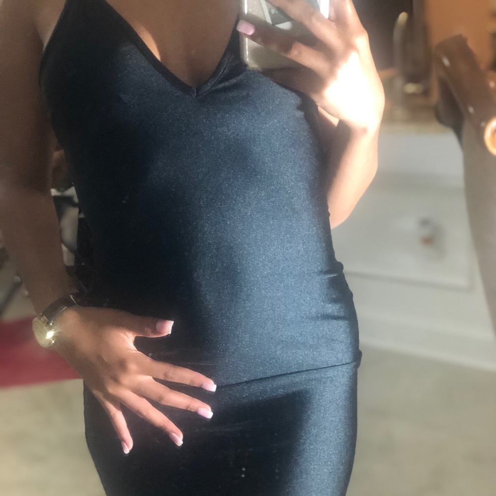 Black spaghetti strap dress